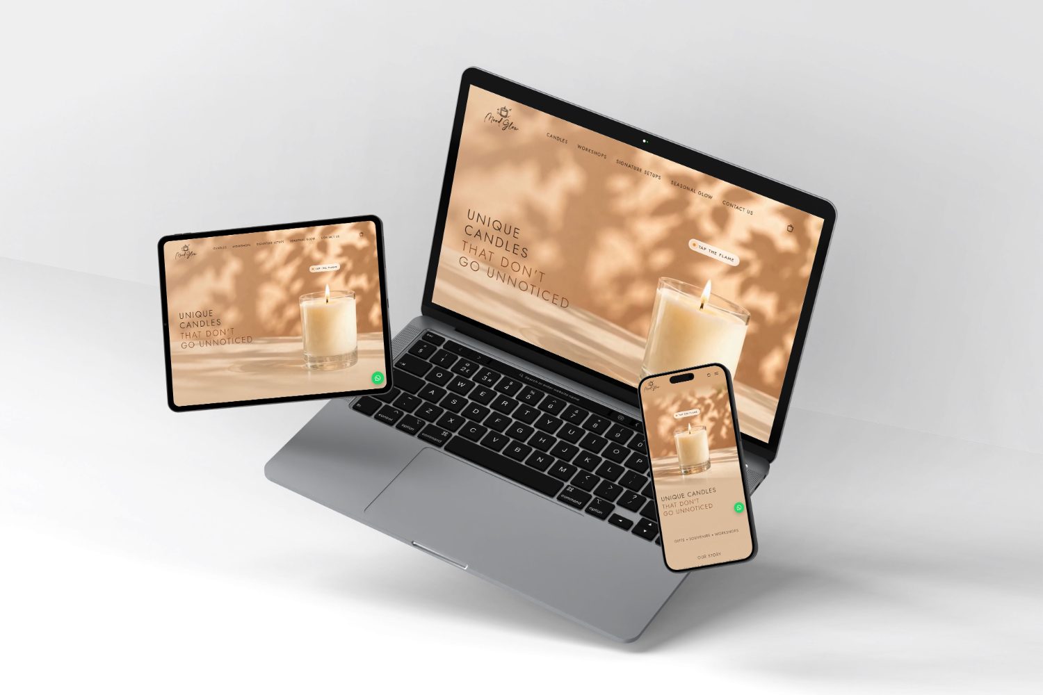 Mood Glow candle store website design